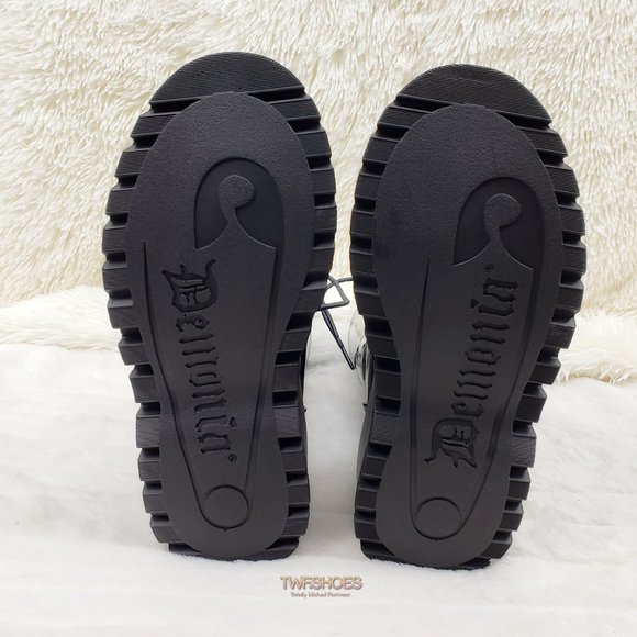 Patent Matte Platform Mid Calf Goth Punk Boots - Picture 6 of 14